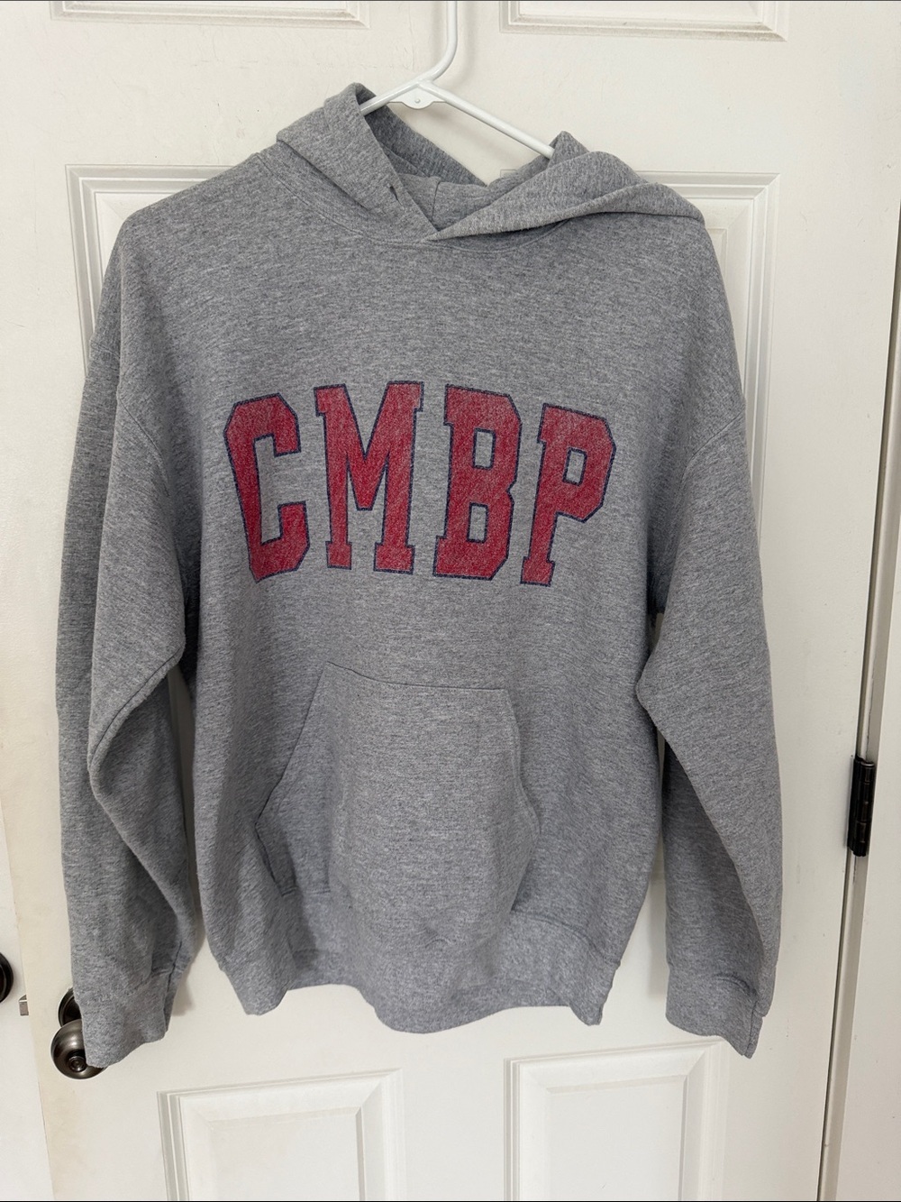 Cape May Beach patrol hoodie sweatshirt size medium, gray with CMBP red Letters